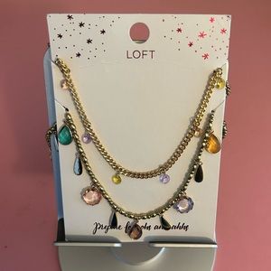 Loft layered necklace with multicolored stones